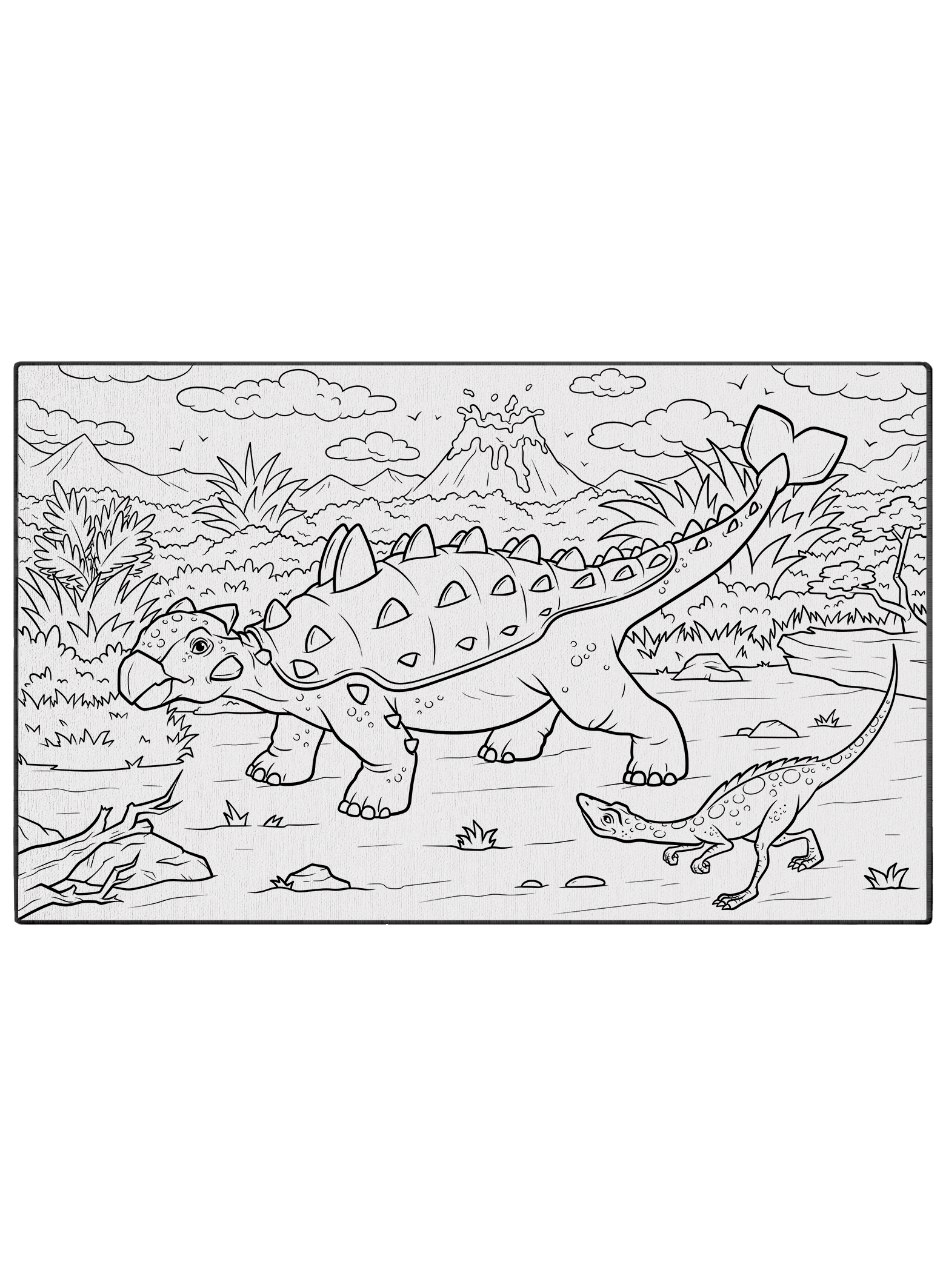 Walk with Ankylosaurus Washable Coloring Mat