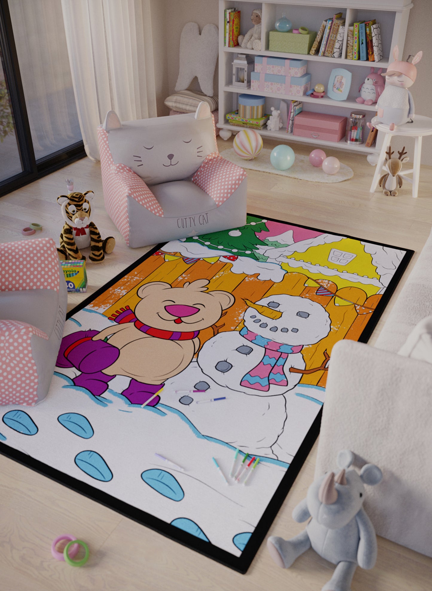 Snowman Fun Washable Coloring Mat - 2
