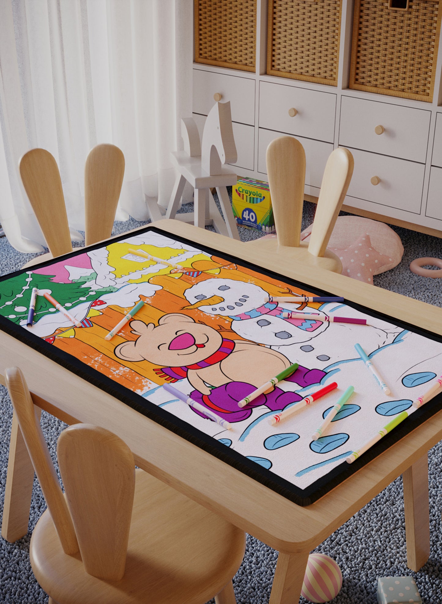Snowman Fun Washable Coloring Mat - 3