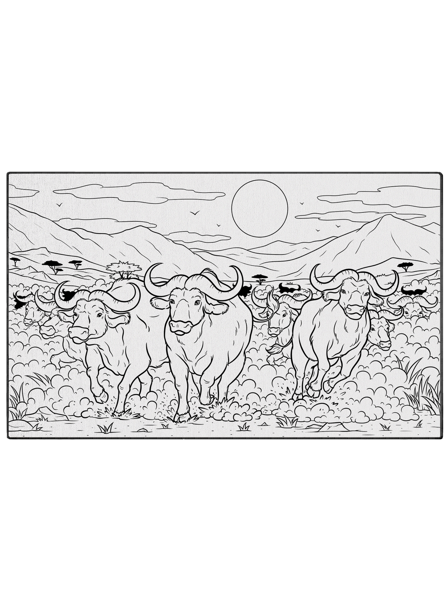 Wild Stampede Washable Coloring Mat
