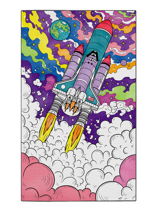 Coloring Mat "Rocket to the Moon"