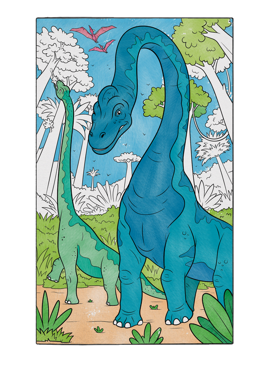 Coloring Poster "Gentle Brachiosaurus"