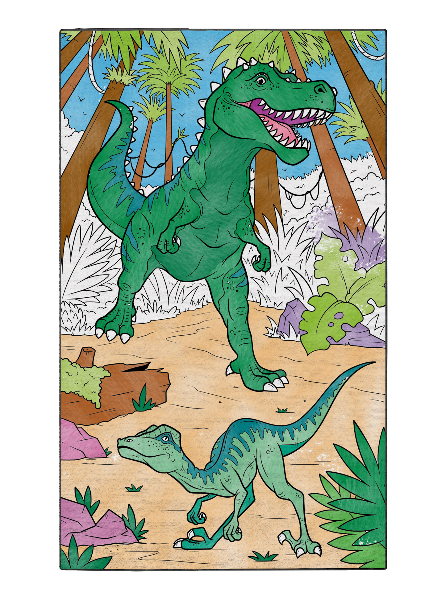 Coloring Poster "Allosaurus Hunt"