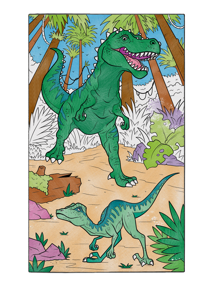 Coloring Poster "Allosaurus Hunt"
