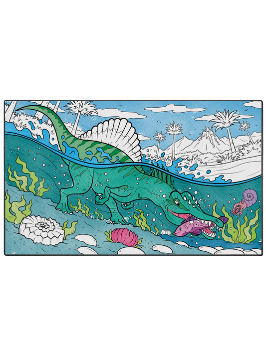 Coloring Mat "Spinosaurus Fishing"