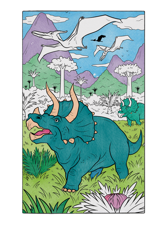 Coloring Mat "Triceratops Parade"