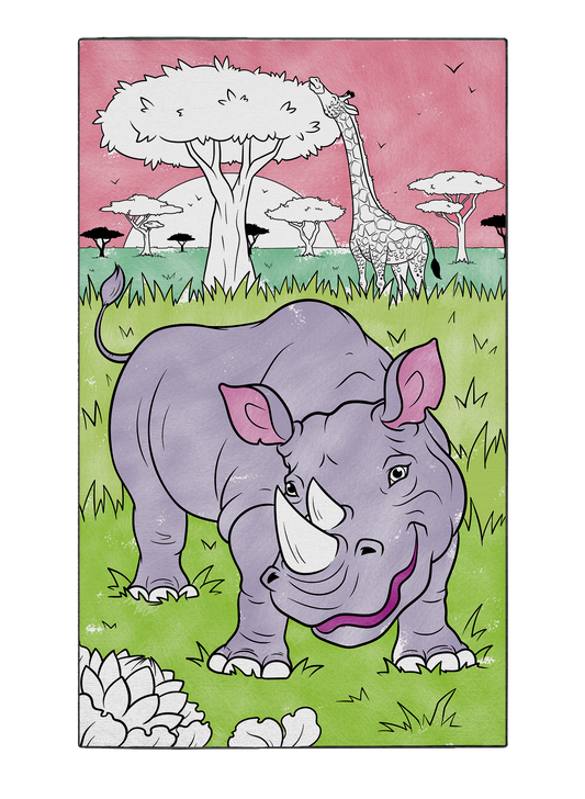 Coloring Mat "Rare Rhino"