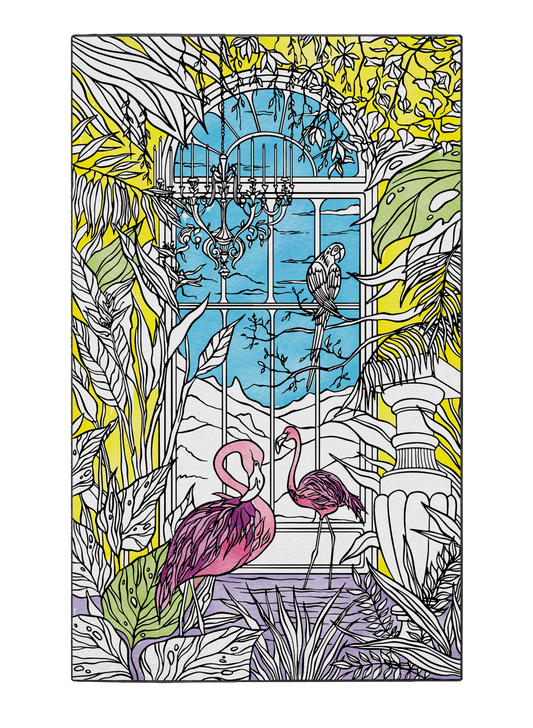 Coloring Poster "Exotic Windowside Serenity"