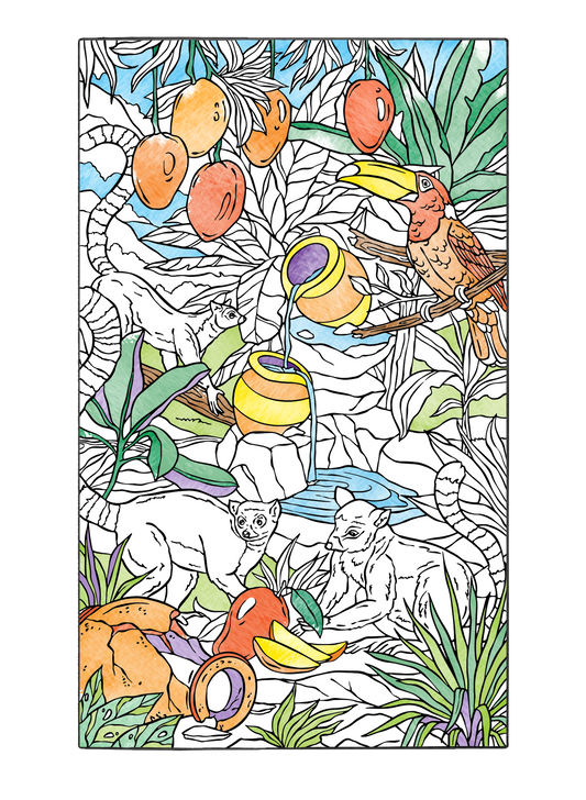 Coloring Poster "Elusive Lemur Hideaway"