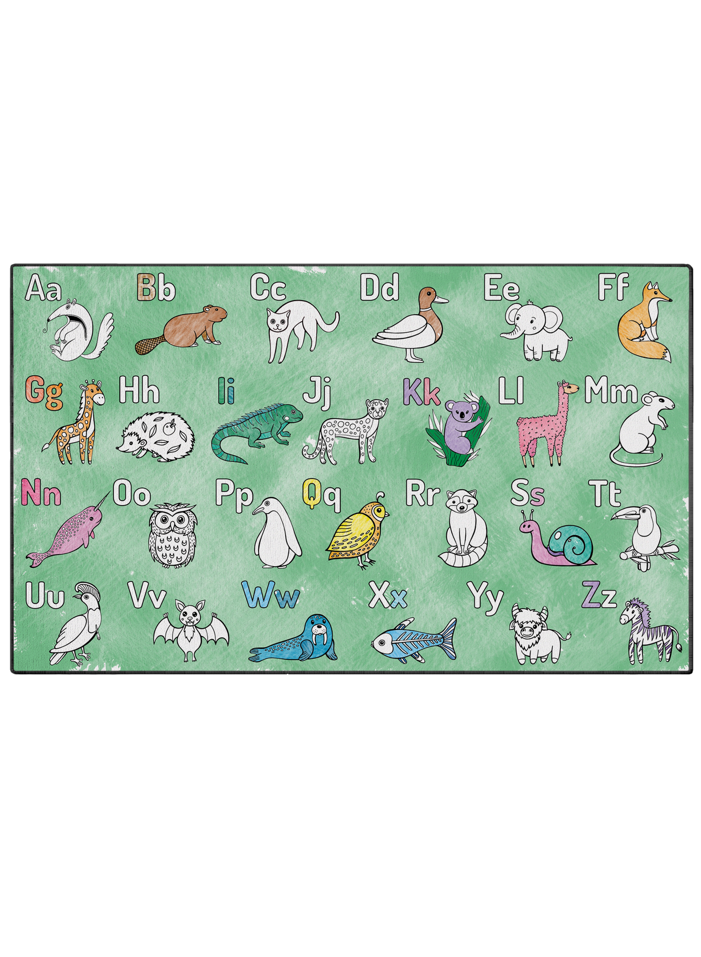 Coloring Mat "Learn and Color Animal Alphabet"