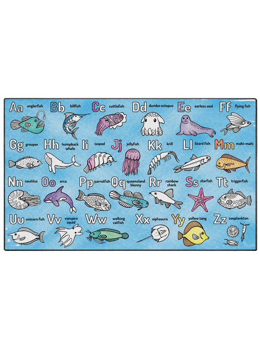 Coloring Mat "Learn and Color Underwater Alphabet"