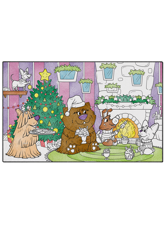 Coloring Poster "Christmas Cocoa and Cookies"