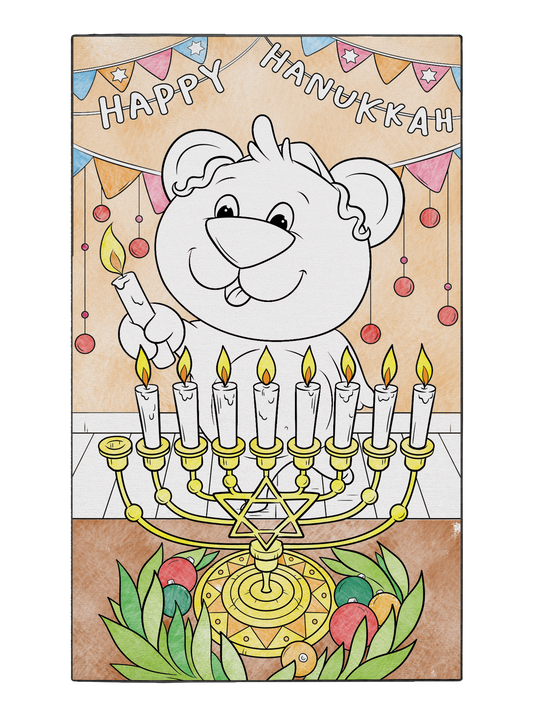 Coloring Poster "Happy Hanukkah"