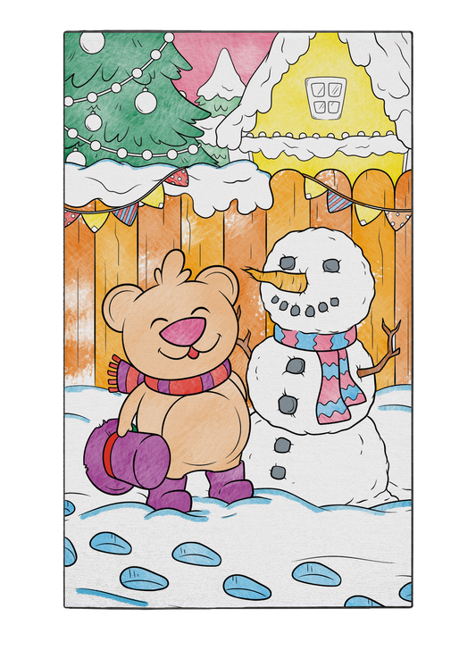 Coloring Mat "Snowman Fun"