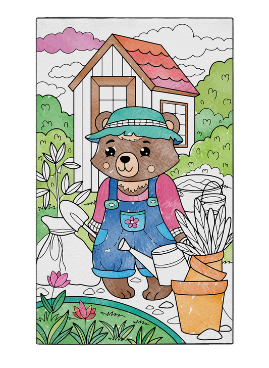 Coloring Poster "Grandma Bear's Garden"