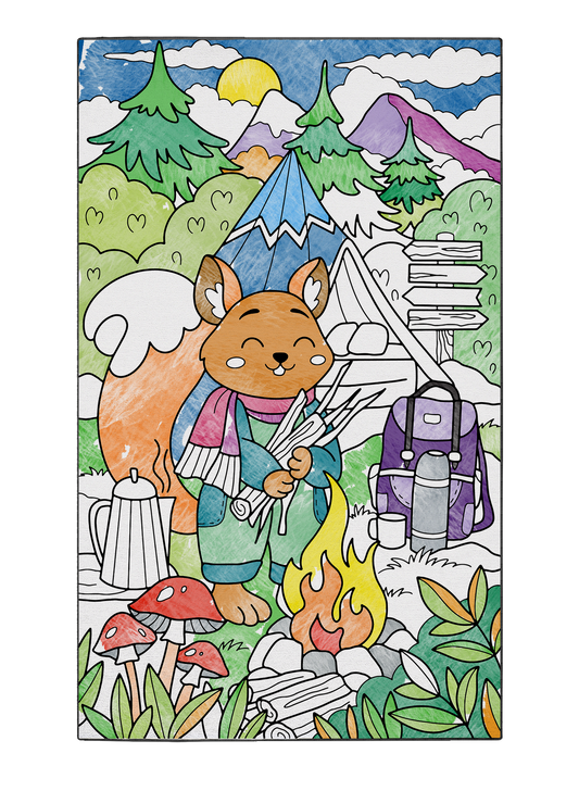 Coloring Poster "Camping with Skylar Squirrel"