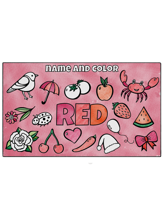 Coloring Mat "Name and Color Red"