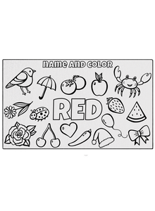 Name and Color Red Coloring Mat