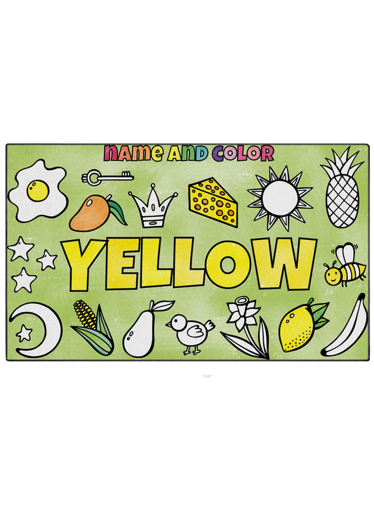 Coloring Mat "Name and Color Yellow"
