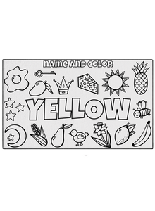 Name and Color Yellow Coloring Mat
