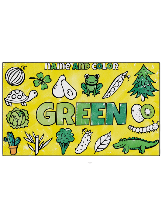 Coloring Mat "Name and Color Green"