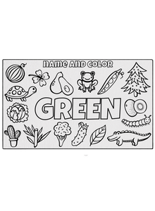 Name and Color Green Coloring Mat