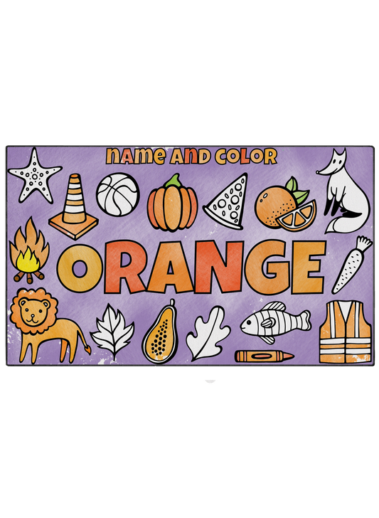 Coloring Mat "Name and Color Orange"