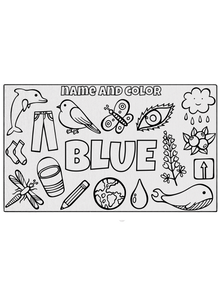 Name and Color Blue Coloring Mat