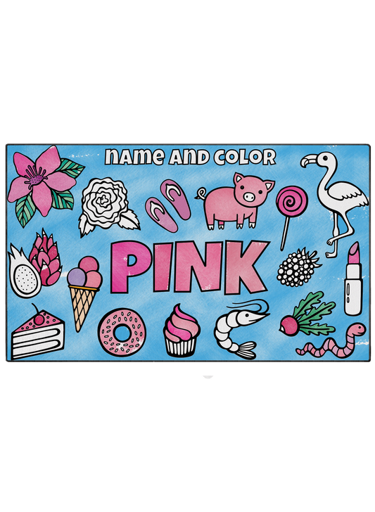 Coloring Mat "Name and Color Pink"