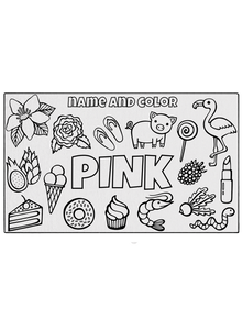Name and Color Pink Coloring Mat