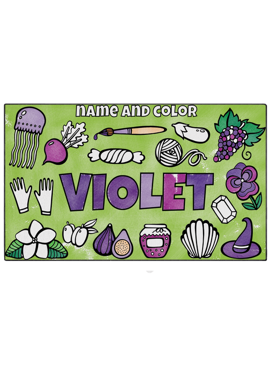 Coloring Mat "Name and Color Violet"