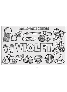 Name and Color Violet Coloring Mat
