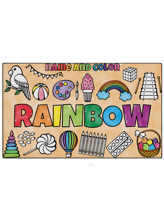 Coloring Mat "Name and Color Rainbow"