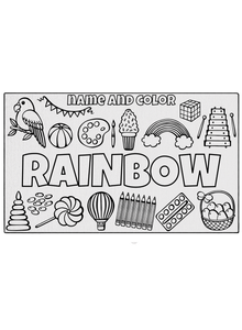 Name and Color Rainbow Coloring Mat