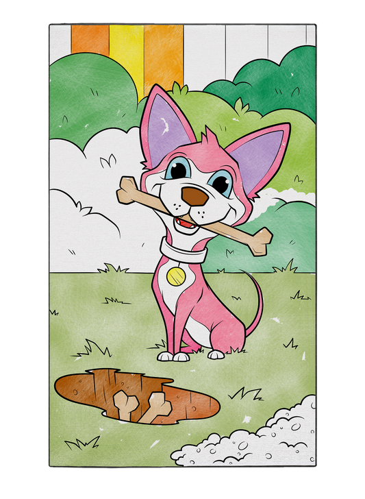 Coloring Poster "Bone Hunting with Pip"