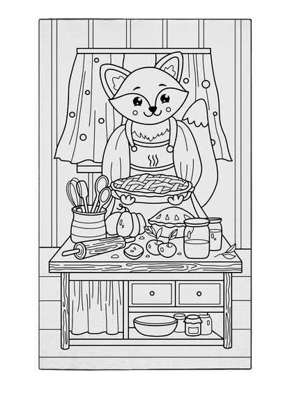 Shop "Auntie Autumns Kitchen" Coloring Poster