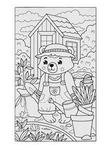 Grandma Bear's Garden Poster to Color