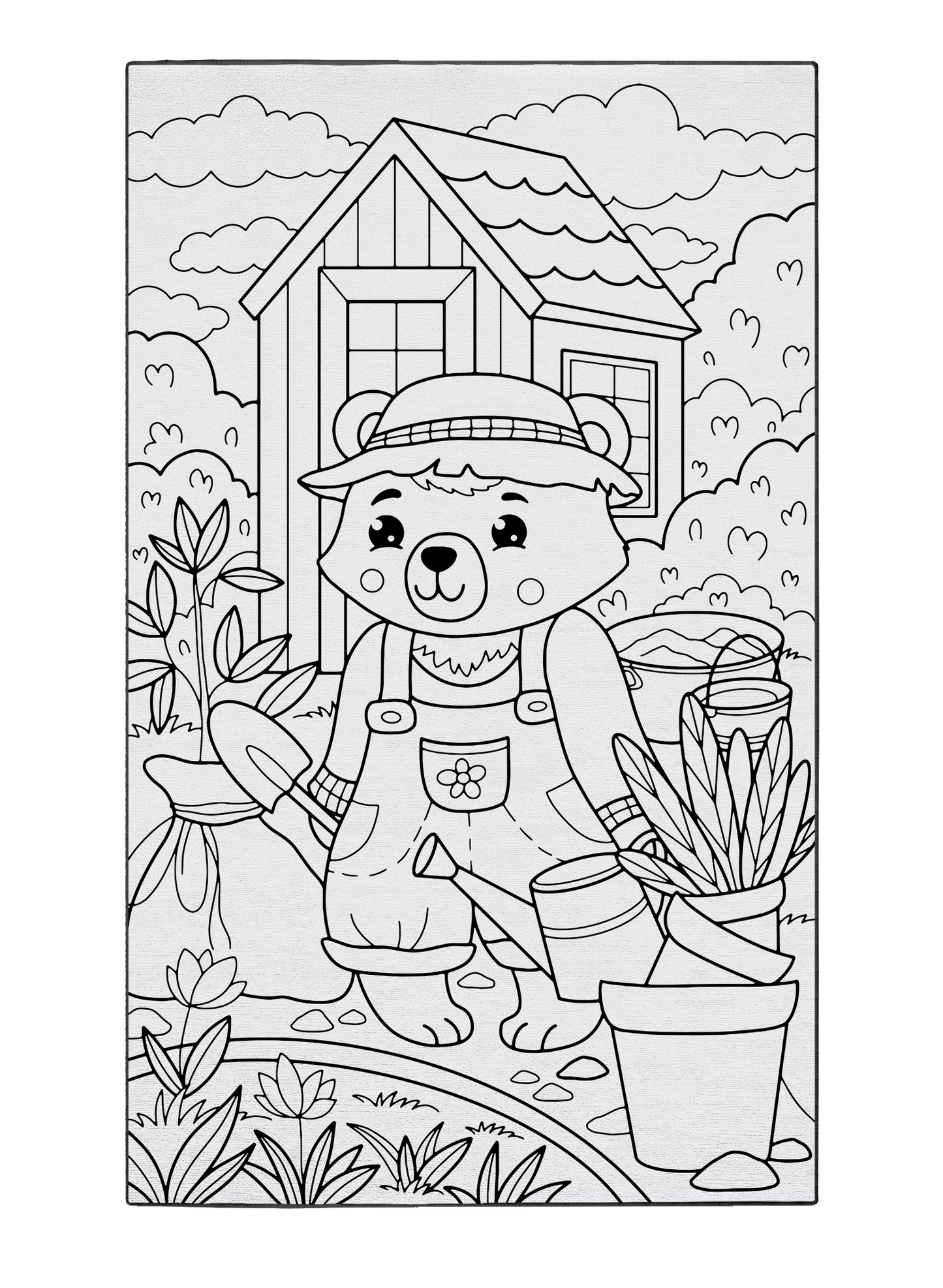 Grandma Bear's Garden Poster to Color