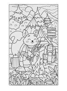 Shop "Camping With Skylar Squirrel" Coloring Poster