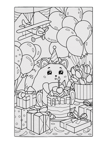 Hayden Hedgehog's Birthday Poster to Color