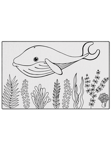 Whaling Around Washable Coloring Mat