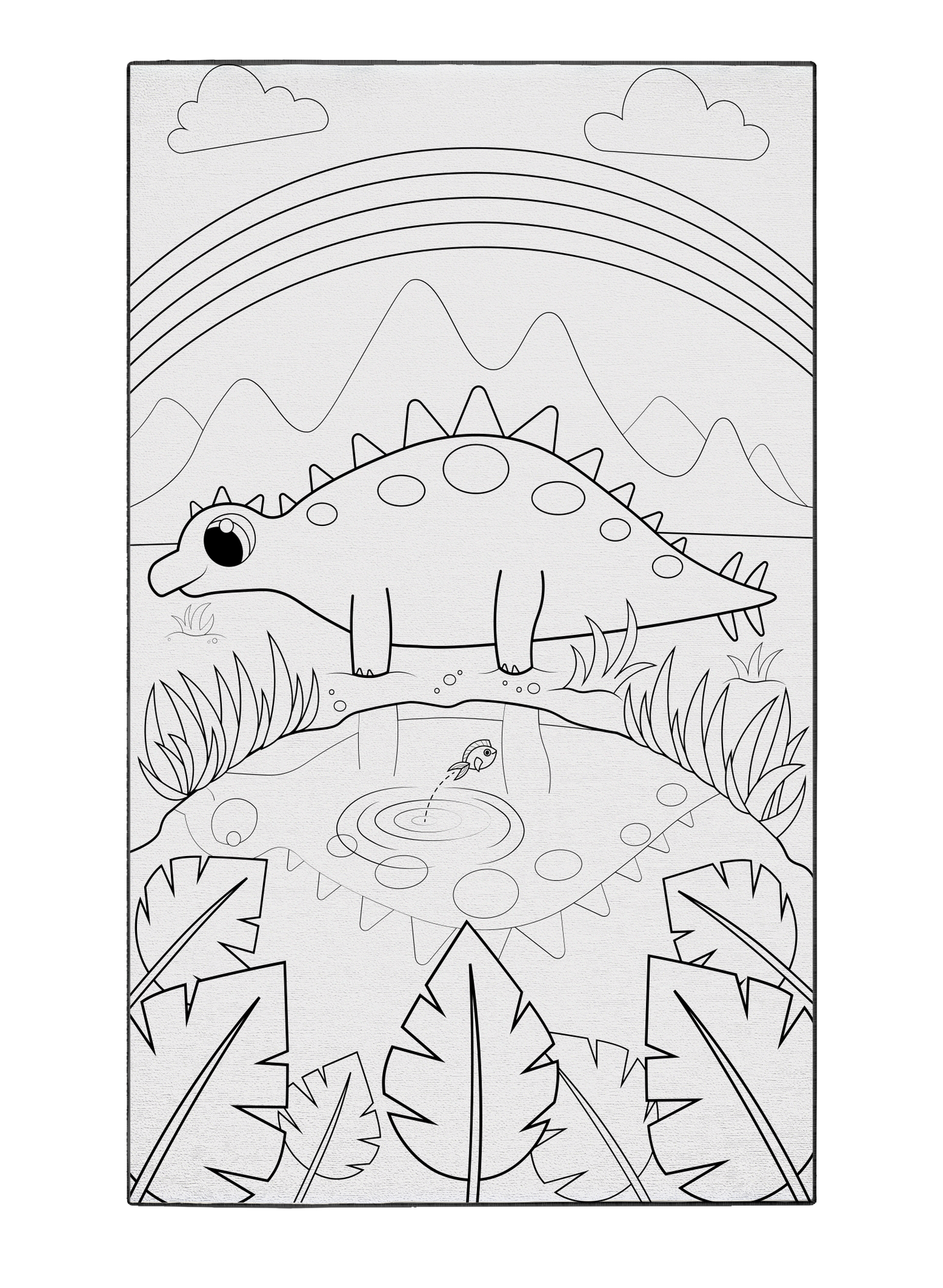 Stegosaurus Oasis Washable Coloring Mat