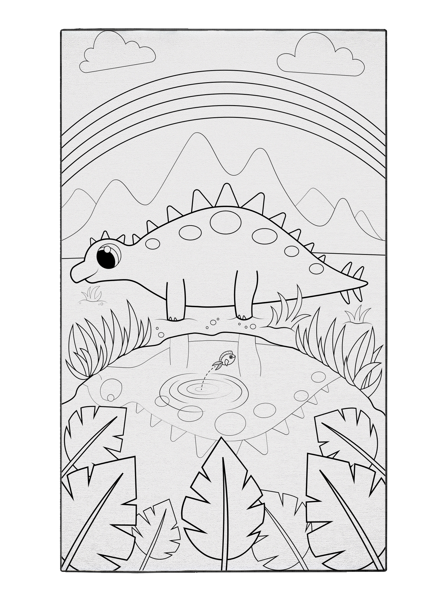 Stegosaurus Oasis Washable Coloring Mat