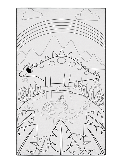 Stegosaurus Oasis Washable Coloring Mat