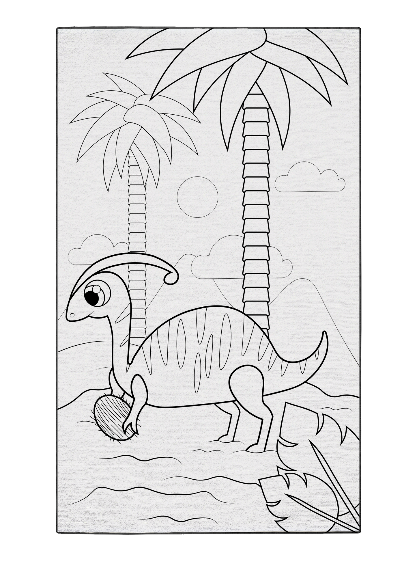 Parasaurolophus Playtime Coloring Mat