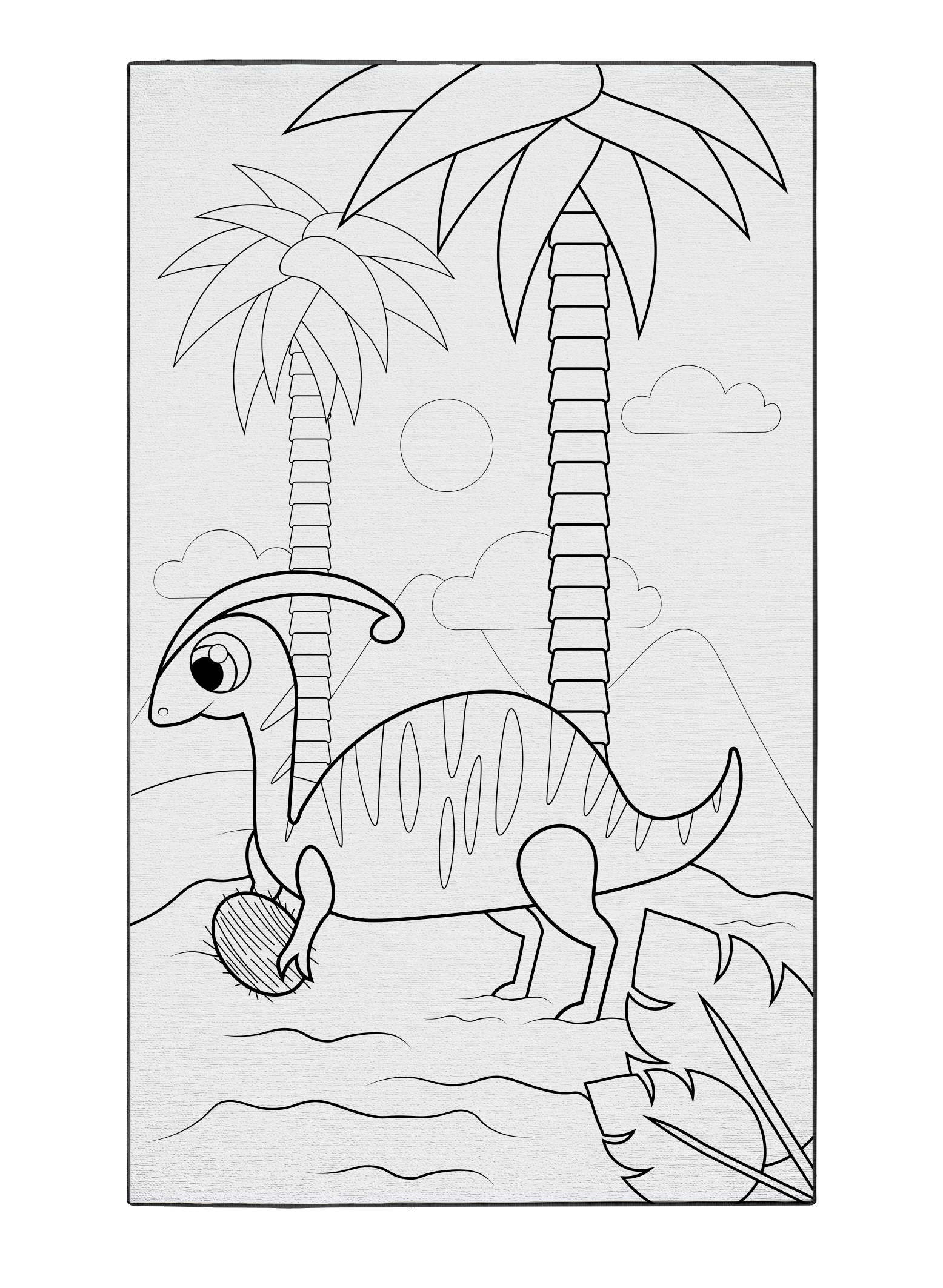 Parasaurolophus Playtime Coloring Mat