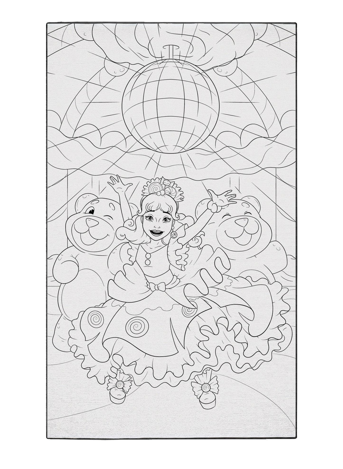 Gummy Bear Dance Party Poster to Color