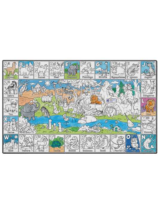 Alpha Zoo Coloring Poster