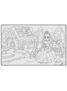 Gingerbread Candy House Poster to Color