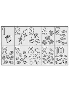 Learn and Color Numbers Coloring Mat